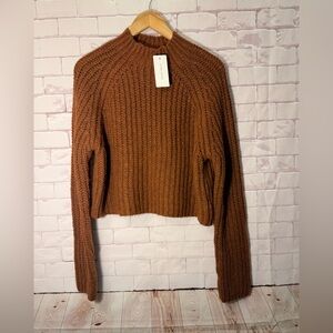NWT‎ Pink Rose Warm Brown Cowl Neck Sweater